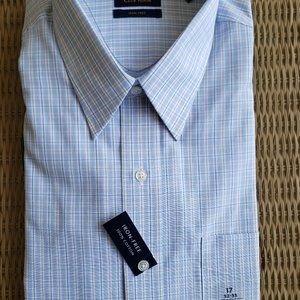 Club Room Men's Regular Fit Cotton Peter Plaid Dress Shirt Size XL 17 32/33